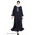 Umbrella cut abaya with embriodery- Navy Blue Umbrella cut abaya with embriodery- Navy Blue